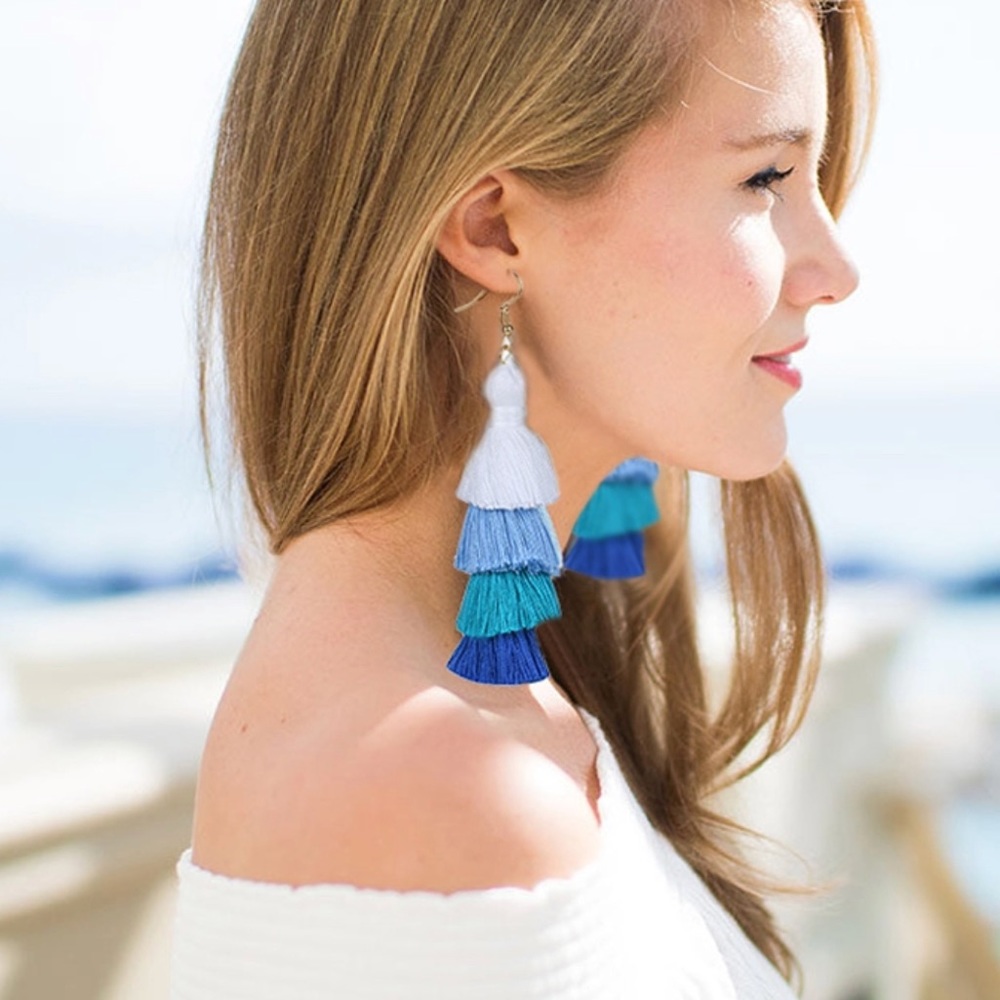 ⭐️NEW⭐️ Blue Multicolored Tassel Earrings